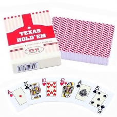 Карти гральні (54шт) TEXAS HOLDEM червоні для покеру професійні пластикові